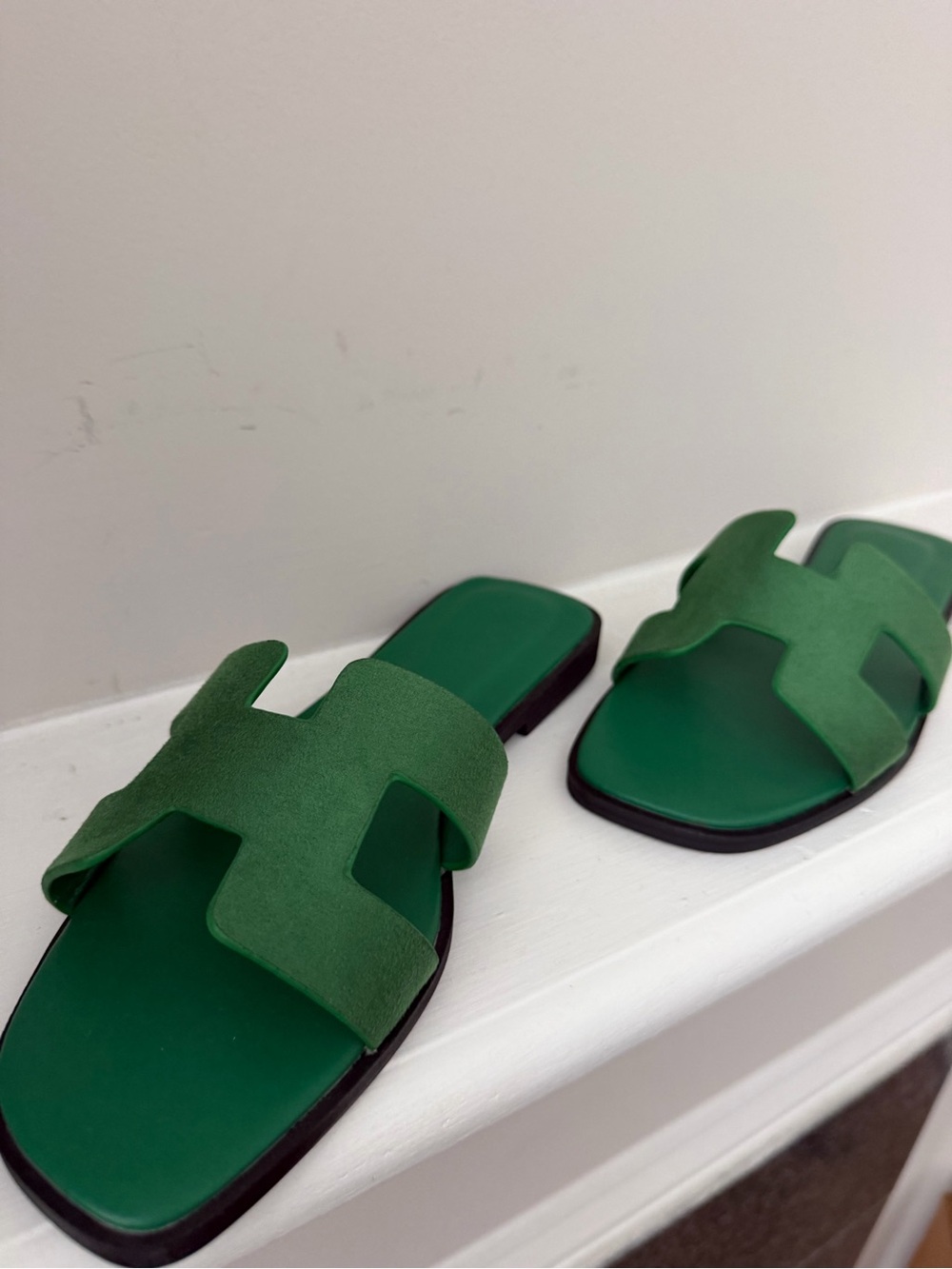 Green Women's Slide Sandal - Casual Open Toe